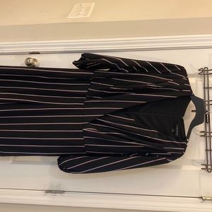 Lane Bryant size 18 jumper black with white and burgundy stripes